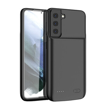 3v1 Silikónové puzdro s externou batériou smart battery case power bánk 4800 mAh pre Samsung Galaxy S21 G991B - čierne