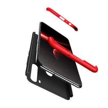 Ochranný 360 ° celotelový plastový kryt pre Xiaomi Redmi 9T - červený
