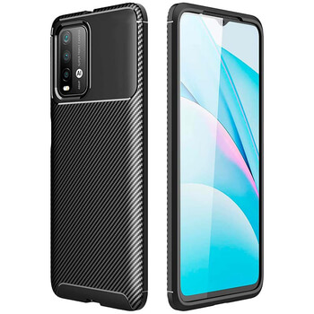 Ochranný silikónový obal karbón pre Xiaomi Redmi 9T - čierny