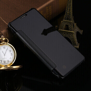 Zrkadlový silikónový flip obal pre Samsung Galaxy A32 SM-A325F 4G - čierny