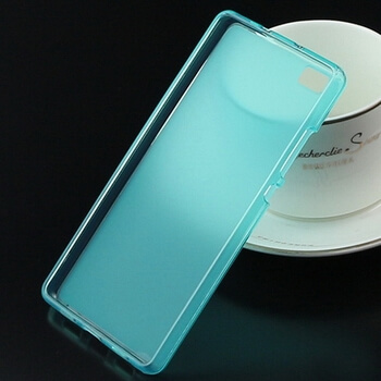 Silikónový mliečny ochranný obal pre Huawei P8 - modrý