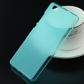 Silikónový mliečny ochranný obal pre Huawei P8 - modrý
