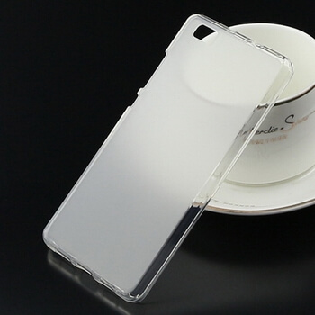 Silikónový mliečny ochranný obal pre Huawei P8 - biely