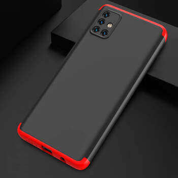 Ochranný 360 ° celotelový plastový kryt pre Xiaomi Poco F3 - červený