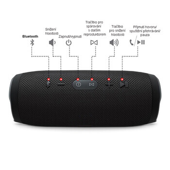 Bluetooth prenosný bezdrôtový reproduktor 5. generácie čierny