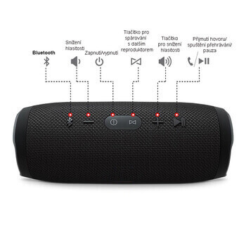 Bluetooth prenosný bezdrôtový reproduktor 5. generácie červený