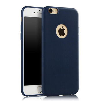 Silikónový matný obal s výrezom pre Apple iPhone 8 - tmavo modrý