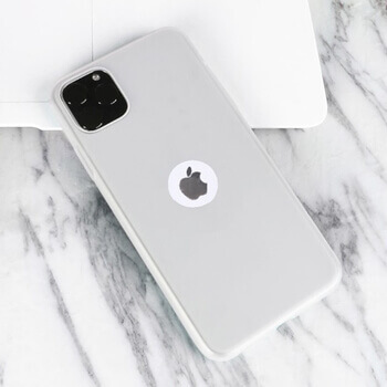 Silikónový matný obal s výrezom pre Apple iPhone 13 - biely