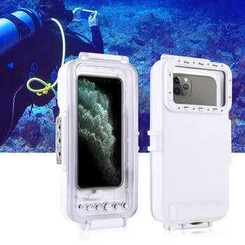 Vodotesné puzdro na profesionálne potápanie a šnorchlovanie až do 45 metrov pre iPhone 13 - biele