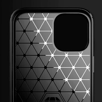 Ochranný silikónový obal karbón pre Apple iPhone 13 Pro - čierny
