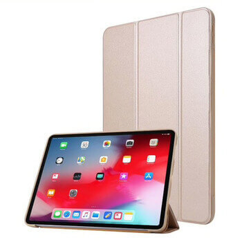 2v1 Smart flip cover + zadný silikónový ochranný obal pre Apple iPad Pro 12.9" 2021 (5.generace) - zlatý