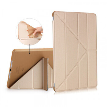 2v1 Smart flip cover + zadný silikónový ochranný obal pre Apple iPad 10.2" 2021 (9. generace) - zlatý