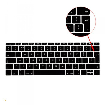 Silikónový ochranný obal na klávesnici EÚ verzia pre Apple MacBook 12" - čierny