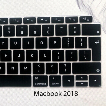 Silikónový ochranný obal na klávesnici EÚ verzia pre Apple MacBook Air 13" (2018) - čierny
