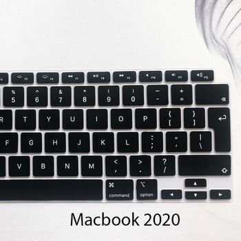Silikónový ochranný obal na klávesnici EÚ verzia pre Apple MacBook Air 13" (2020) - čierny