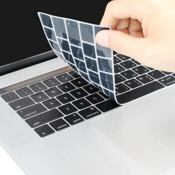 Silikónový ochranný obal na klávesnici EÚ verzia pre Apple MacBook Pro 14" (2021, M1) - čierny