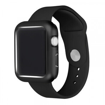 Magnetický hliníkový ochranný rámik pre Apple Watch 41 mm (7.série) - čierny