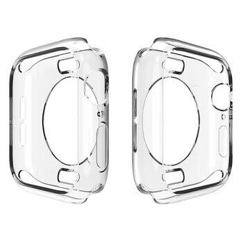 Ultratenký silikónový obal pre chytré hodinky Apple Watch 41 mm (7.série) - priehľadný