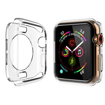 Ultratenký silikónový obal pre chytré hodinky Apple Watch 41 mm (7.série) - priehľadný