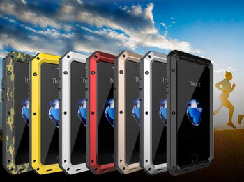 EXTRÉMNE odolný hliníkovo-silikónový obal pre Apple iPhone SE (2022) - červený