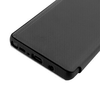 Zrkadlový silikónový flip obal pre Xiaomi Redmi Note 11S 4G - čierny