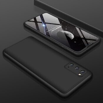 Ochranný 360 ° celotelový plastový kryt pre Samsung Galaxy S21 FE 5G - čierny