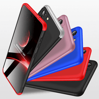 Ochranný 360 ° celotelový plastový kryt pre Samsung Galaxy S22 Plus 5G - červený