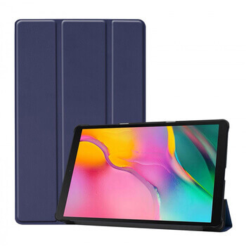 2v1 Smart flip cover + zadný plastový ochranný kryt pre Samsung Galaxy Tab A8 (SM-X200) - modrý