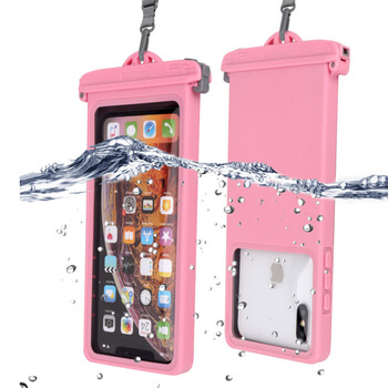 Univerzálny vodeodolný obal na telefón - svetlo ružový
