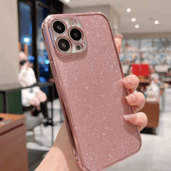 Ochranný silikonový obal se třpytkami Apple iPhone 13 - svetlo ružový