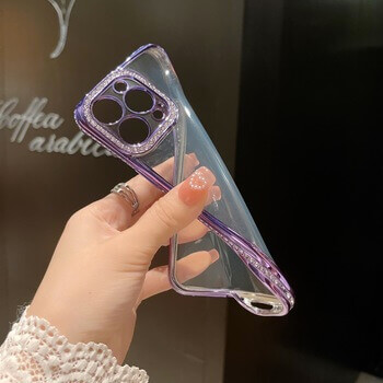 Ochranný silikonový obal s kamínky Apple iPhone 13 - čierny