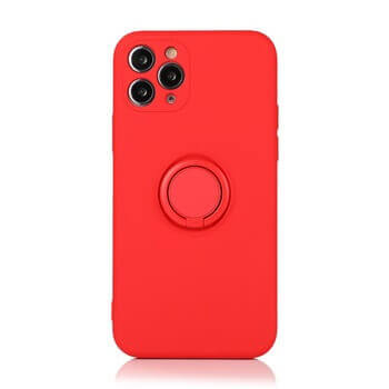 Silikónový ochranný obal s držiakom na prst Apple iPhone 12 - červený