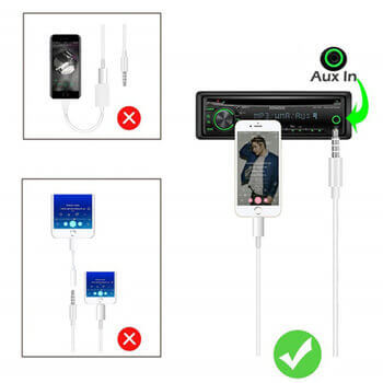 Audio Jack prepojovací kábel AUX redukcia s Lightning konektorom čierny
