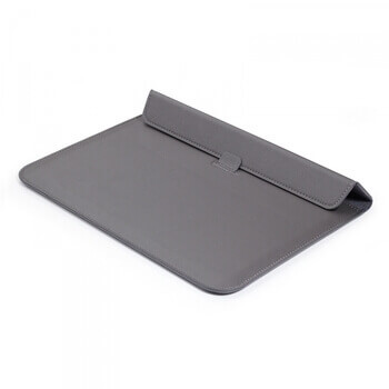 2v1 Puzdro s magnetom a stojanom z ekokože pre Apple MacBook Air 13,6" (2022, M2) - šedé