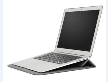 2v1 Puzdro s magnetom a stojanom z ekokože pre Apple MacBook Air 13,6" (2022, M2) - čierne