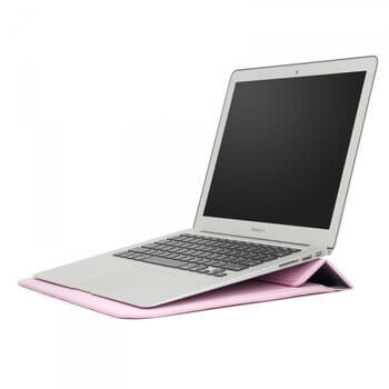 2v1 Puzdro s magnetom a stojanom z ekokože pre Apple MacBook Air 13,6" (2022, M2) - svetlo ružové
