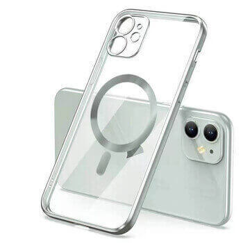 MagSafe silikonový kryt pre Apple iPhone 14 Pro - strieborný
