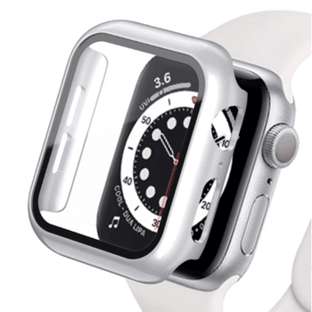 2v1 Kryt s ochranným sklom na Apple Watch 41 mm (8.série) - strieborný
