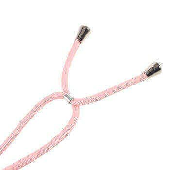 Gumový ochranný kryt so šnúrkou na krk pre Apple iPhone XR - svetlo ružový