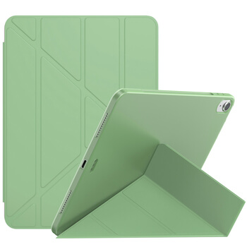 2v1 Smart flip cover + zadný silikónový ochranný obal pre Apple iPad Air 5 10.9" (2022,M1) - svetlo zelený