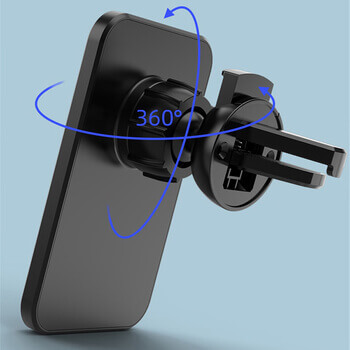 2v1 Magnetická bezdrôtová nabíjačka MagSafe s držkákem do auta s klipom biela