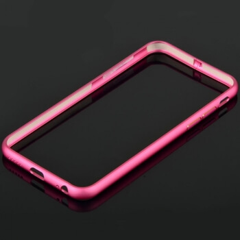 Ochranný hliníkový rámček BUMPER pre Apple iPhone 6/6S - tmavo ružový