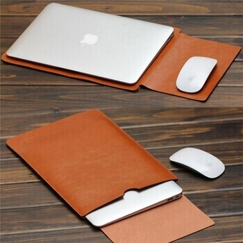 Ochranný kožený obal pre Apple MacBook Pro 14" (2023, M2 Pro, M2 ) - hnedý