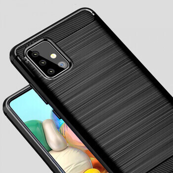 Ochranný silikónový obal karbón pre Samsung Galaxy A54 5G - čierny