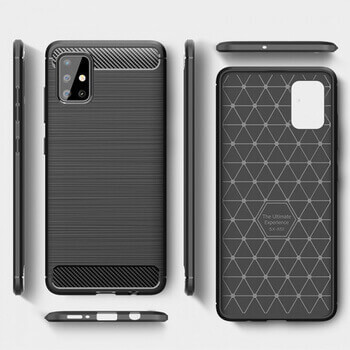 Ochranný silikónový obal karbón pre Samsung Galaxy A54 5G - čierny