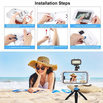 Vodotesné puzdro na profesionálne potápanie a šnorchlovanie až do 45 metrov pre iPhone 12 Pro Max - biele