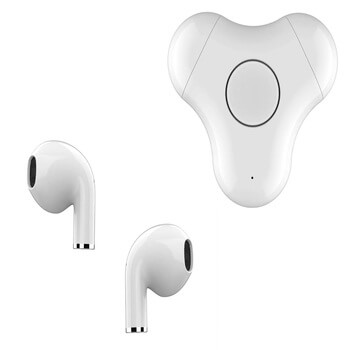 Bluetooth sluchátka s nabíjecím pouzdrem - biela