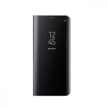 Zrkadlový plastový flip obal pre Xiaomi Redmi Note 11 - čierny