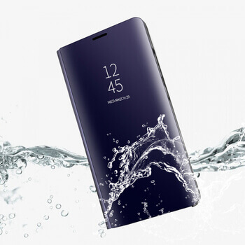 Zrkadlový plastový flip obal pre Xiaomi Redmi Note 11 - čierny