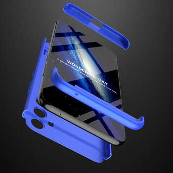 Ochranný 360 ° celotelový plastový kryt pre Xiaomi Redmi Note 12 4G - modrý